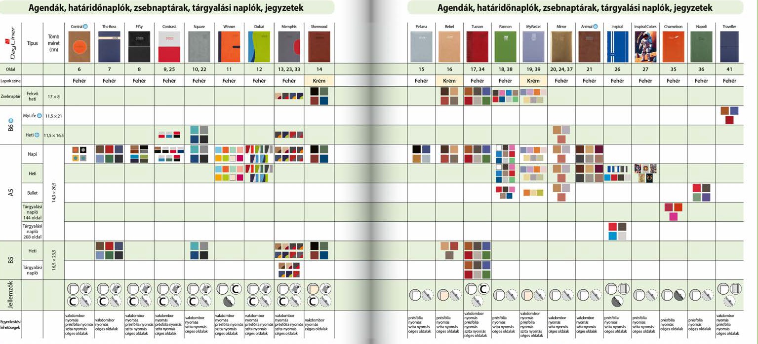 2025 Agenda, határidő naplók választék